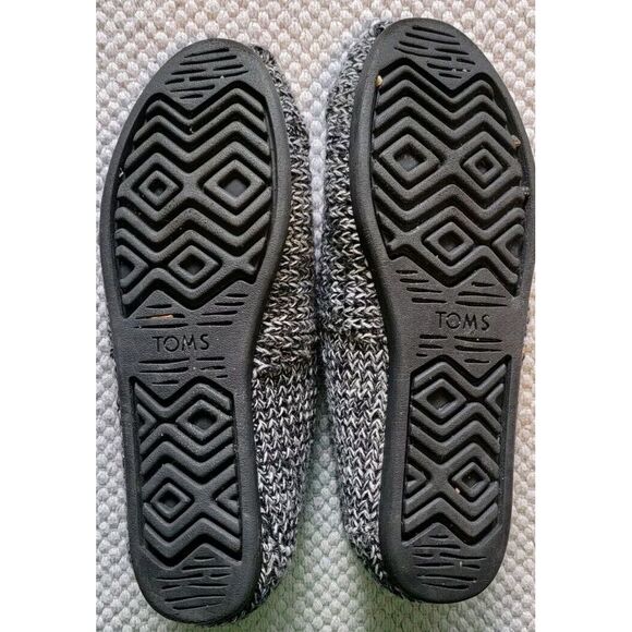 WOMENS TOMS SIZE 9.5 GRAY/BLACK FLANNEL ALPARGATA SLIP ON SHOES FLATS - Picture 6 of 7